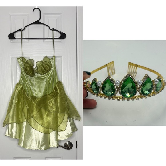 Dolls Kill Dresses & Skirts - Dolls Kill Women's Trickz N Treatz Dress‎ & Crown Princess Costume Green 2XL New